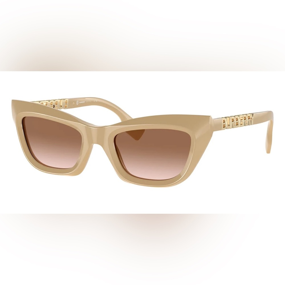 NEW BURBERRY CAT EYE SUNGLASSES BE4409 4092/13 BEIGE BROWN EYEWEAR BE4409 409213 - Picture 3 of 7